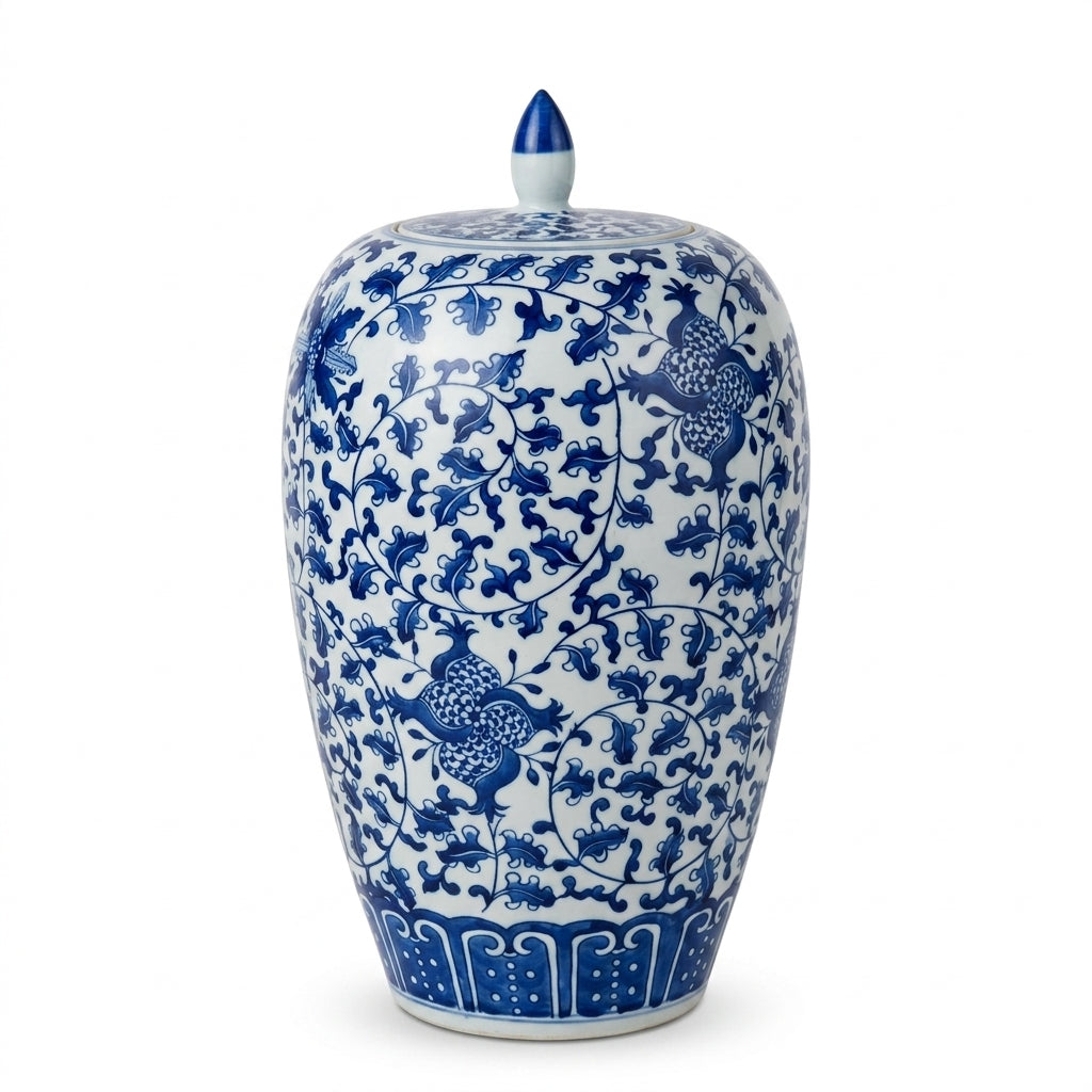 Blue &amp; White Pomegranate Ginger Jar