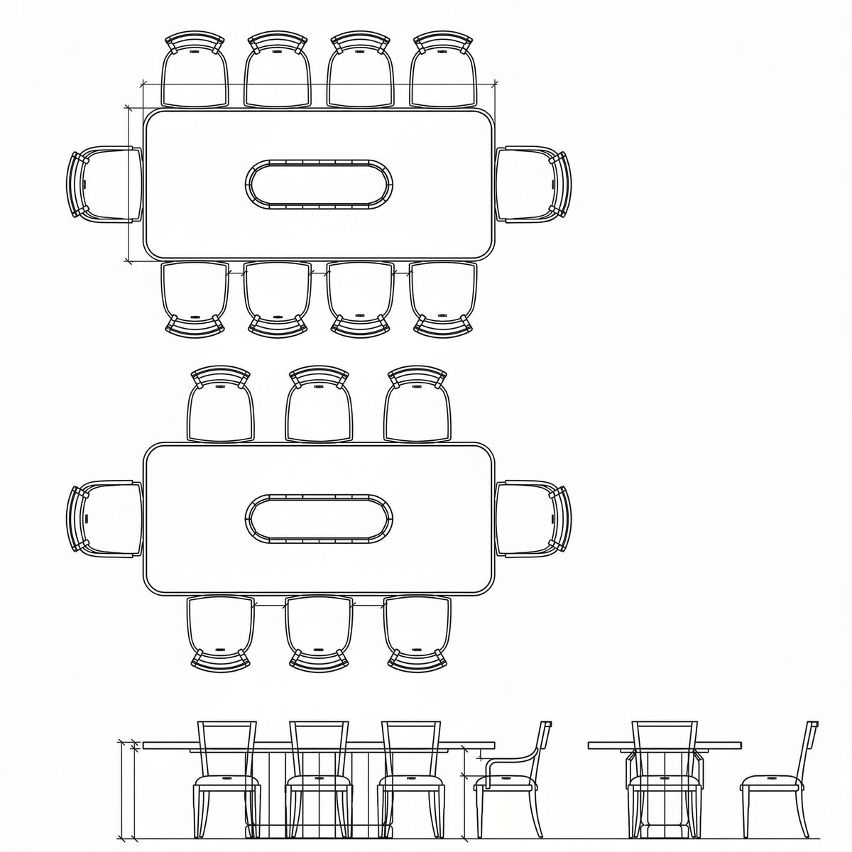 Rectangular Table View Plan Luna Rectangle Dining Table