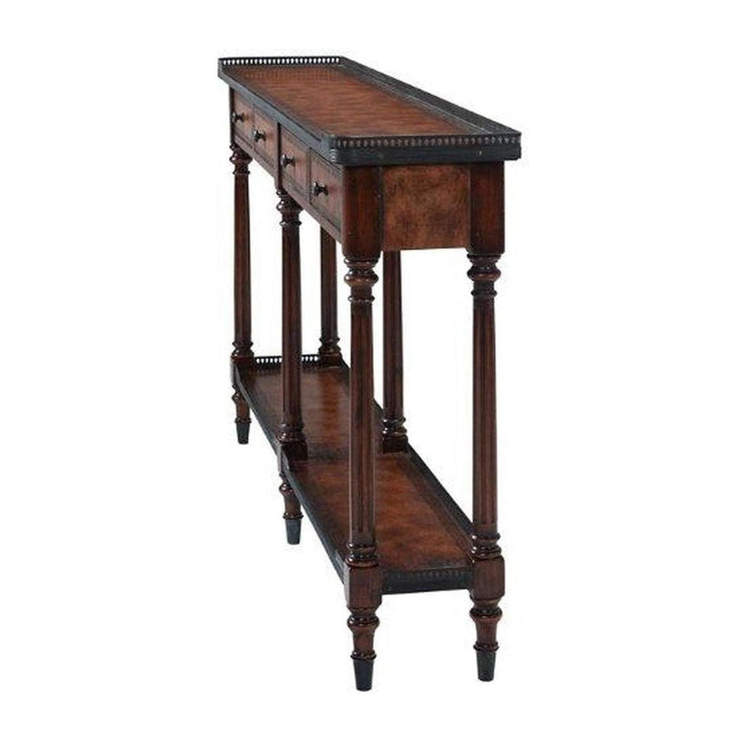 The Louis XVI Leather Console Table
