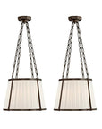 Windsor Medium Hanging Shade with Boxpleat Silk Shade