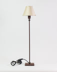 Clelia Table Lamp in Rusted Iron with Custom Silk Shades Pair