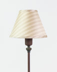 Clelia Table Lamp in Rusted Iron with Custom Silk Shades Pair