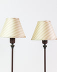 Clelia Table Lamp in Rusted Iron with Custom Silk Shades Pair