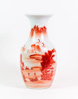 Orange Landscape Fishtail Vase