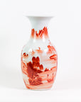 Orange Landscape Fishtail Vase