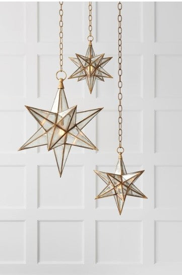 Moravian Large Star Lantern with Antique Mirror