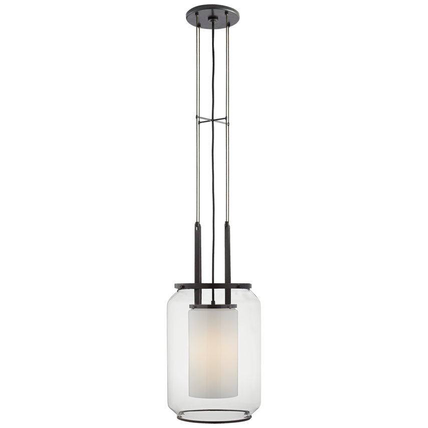 Upton Large Lantern with Clear and White Glass