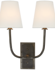 Hulton Double Sconce with Crystal Backplate