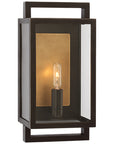 Halle Wall Lantern in Aged Iron with Clear Glass